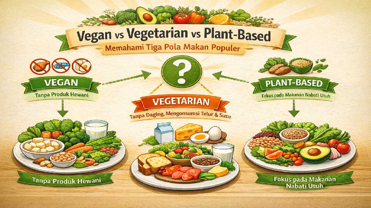 Vegan vs Vegetarian vs Plant-Based: Memahami Tiga Pola Makan Populer