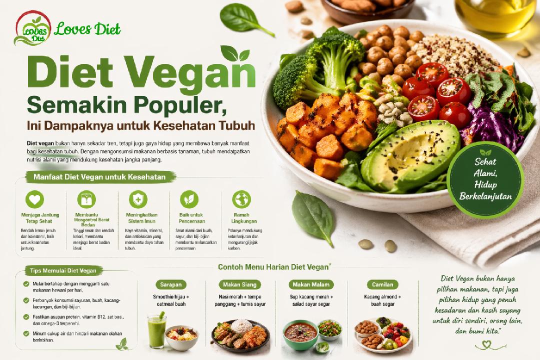 Diet Vegan Semakin Populer: Dampaknya untuk Kesehatan Tubuh