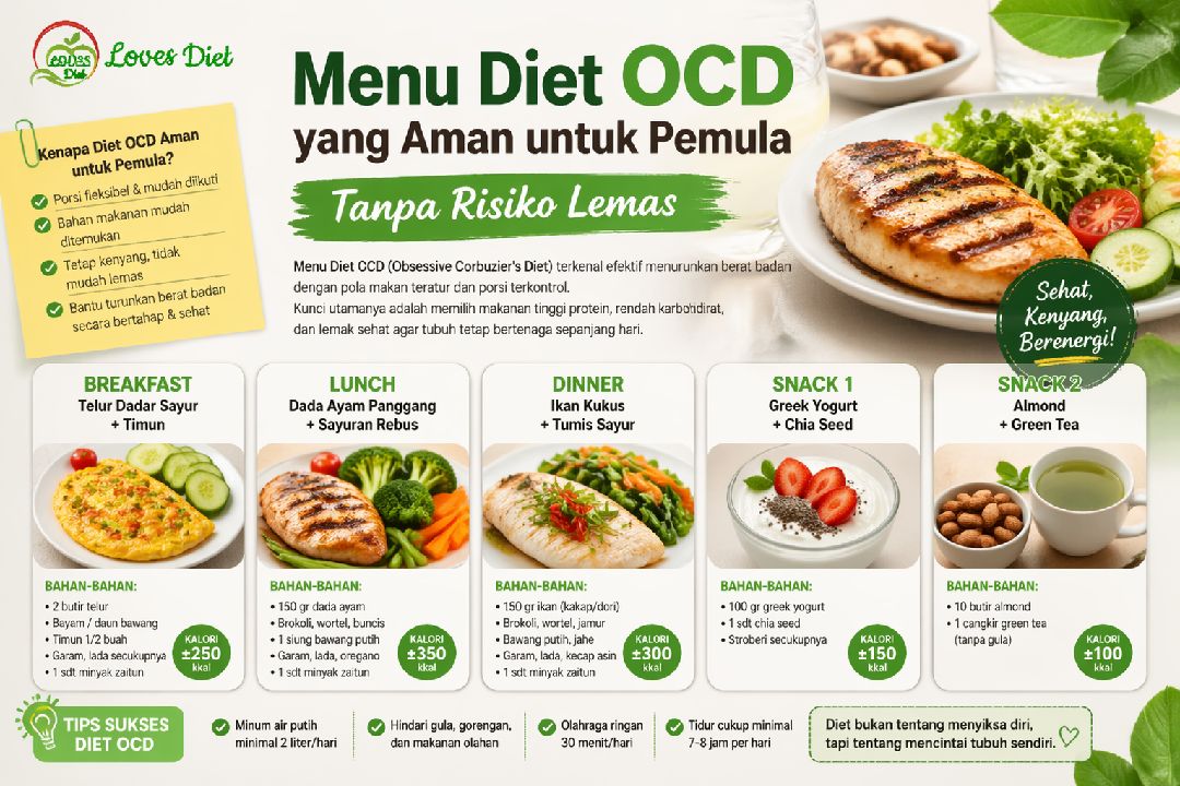 Menu Diet OCD yang Aman untuk Pemula Tanpa Risiko Lemas