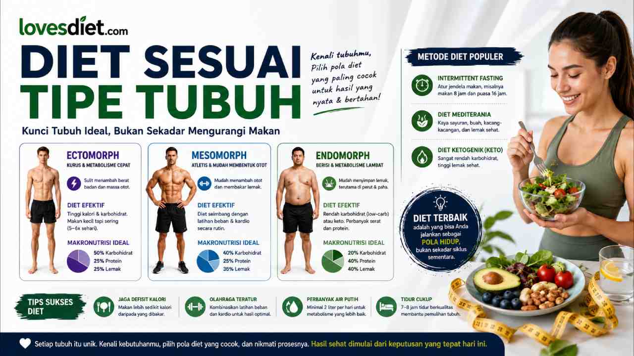 Diet Sesuai Tipe Tubuh, Cara Turun Berat Badan Lebih Realistis