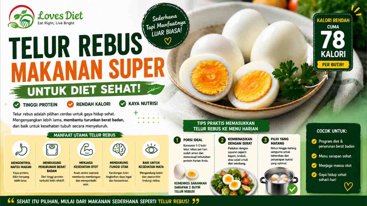 Telur Rebus Jadi Makanan Super untuk Diet Sehat yang Murah, Praktis, dan Kaya Nutrisi
