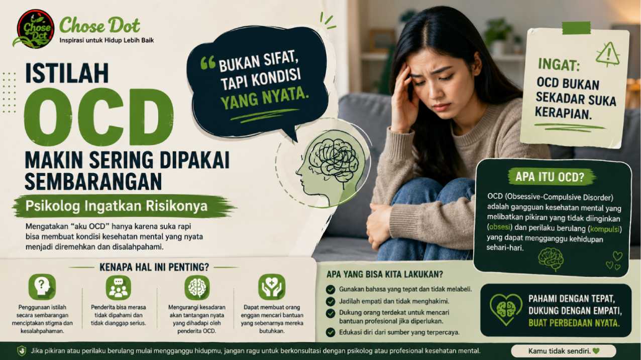 Istilah OCD Makin Sering Dipakai Sembarangan, Psikolog Ingatkan Risikonya