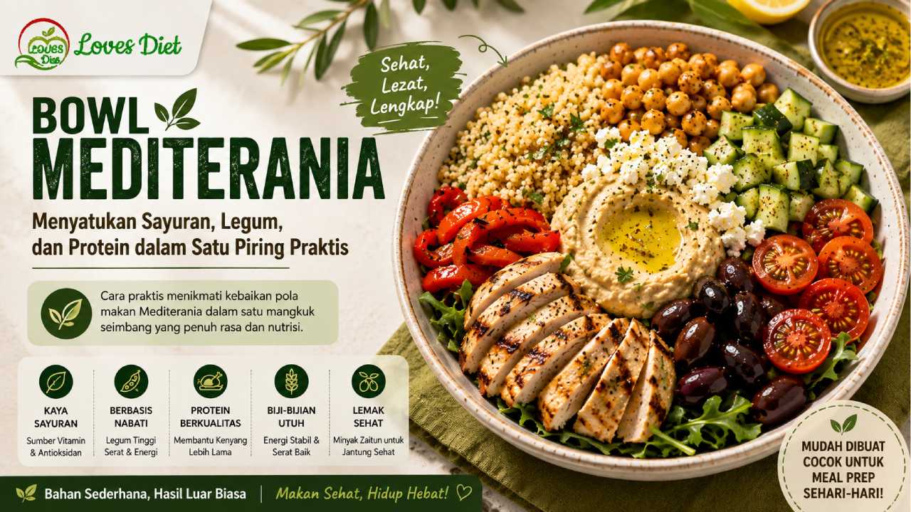 Mediterania Bowl Membawa Sayuran, Legum, dan Protein ke Satu Piring Praktis