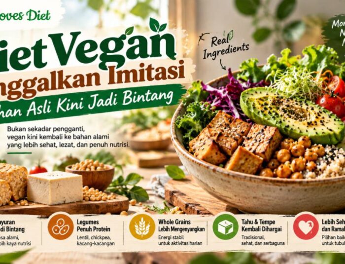 Diet Vegan Tinggalkan Imitasi, Bahan Asli Kini Jadi Bintang