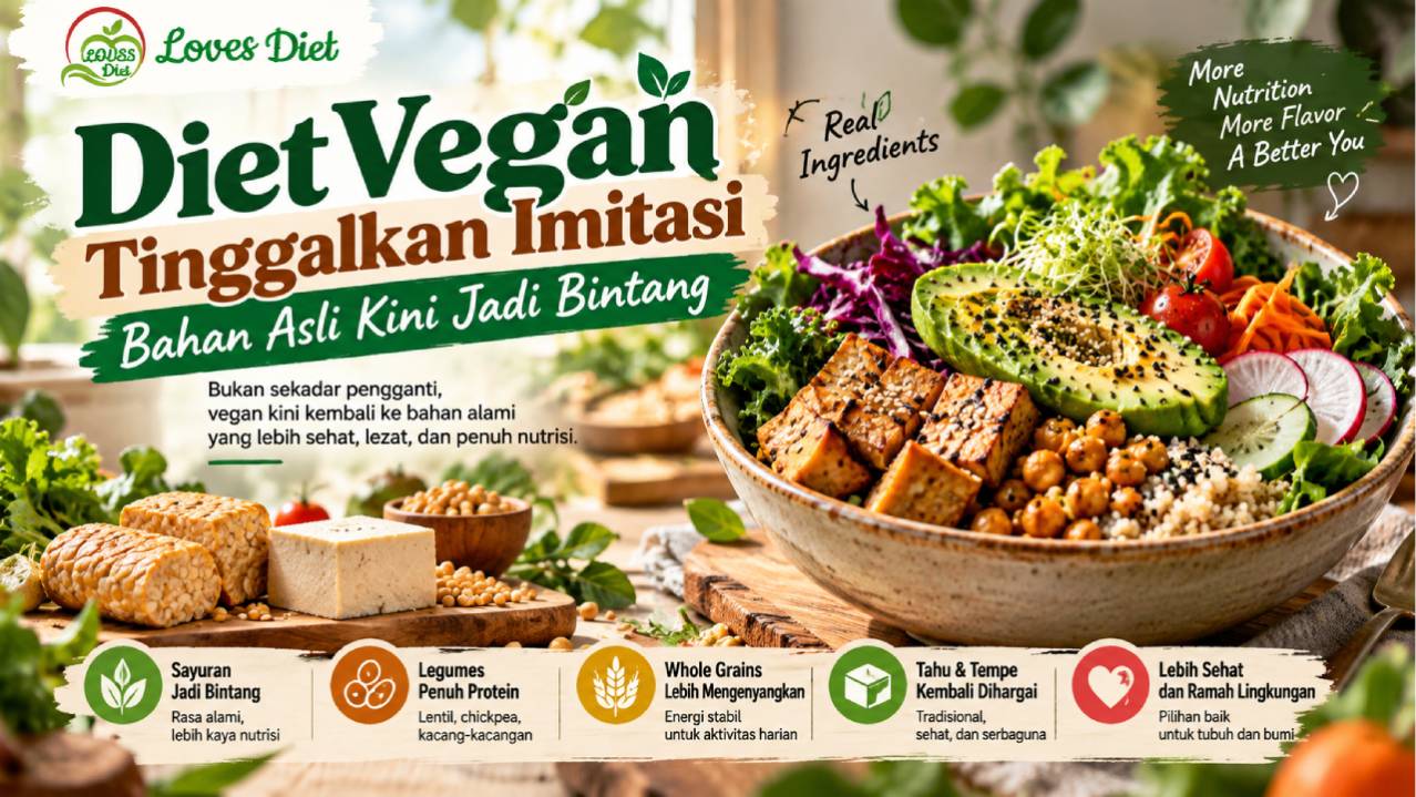 Diet Vegan Tinggalkan Imitasi, Bahan Asli Kini Jadi Bintang